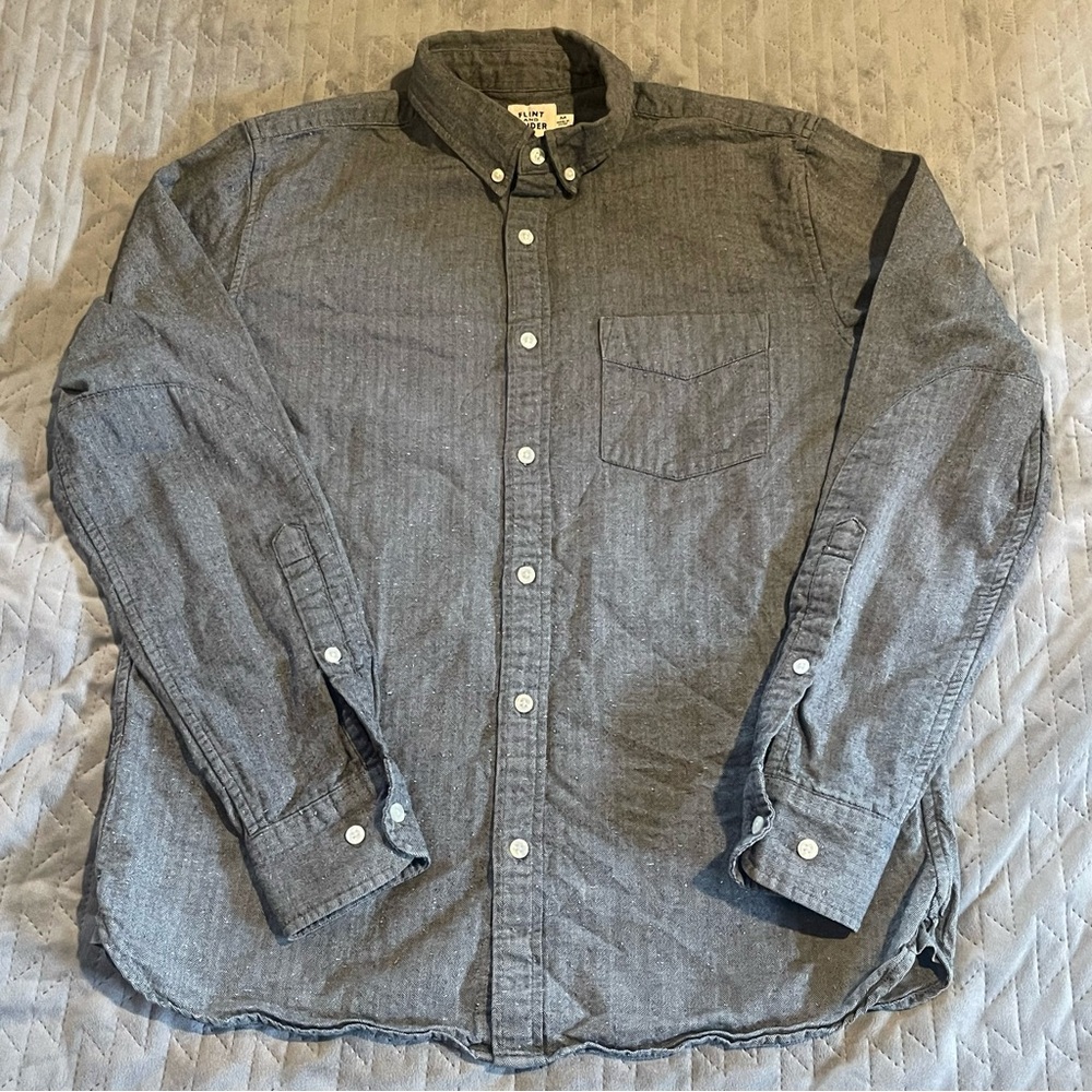 Flint Tinder l/s button down shirt mens‎ medium pre-owned condition